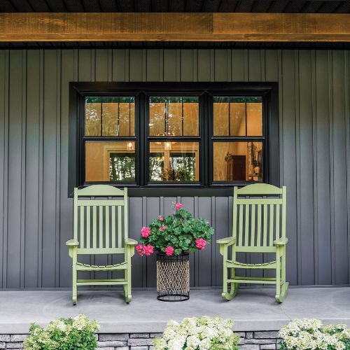 Black frame windows modern farmhouse